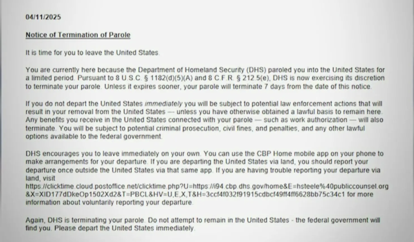 ロサンゼルスの移民弁護士、国土安全保障省から米国出国命令通知を受け取る　（4/25）